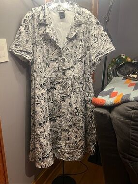 Marvel Black & White Comic-Panel Midi Dress